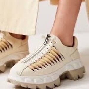 4CCCCEES Arko Spine Chunky Sneakers Ivory | EU 38 / US‎ 7.5 | Zip Front